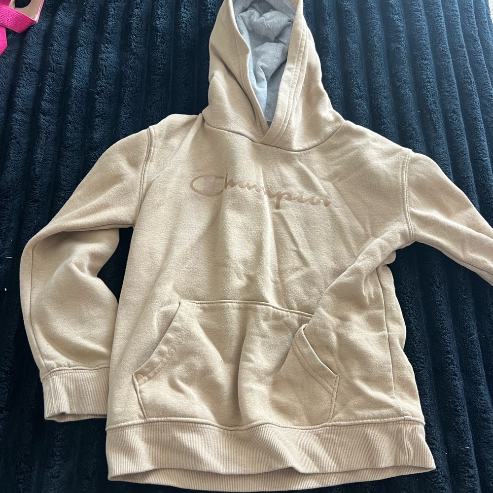 Champion Beige Hoodie with Logo